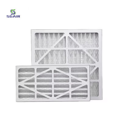 Quadro de cartão branco Filtro de ar plissado HVAC Comercial Para Ar Condicionado