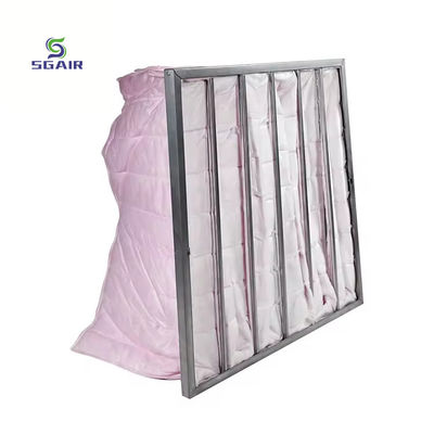 Filtro de ar de bolso galvanizado com eficiência de filtração de 1 a 5 μM para AHU