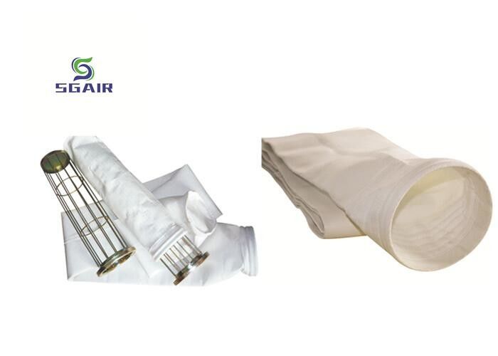 Boa permeabilidade ao ar Filtro de sacos de poeira de 2 mm, sacos de filtro Baghouse Branco