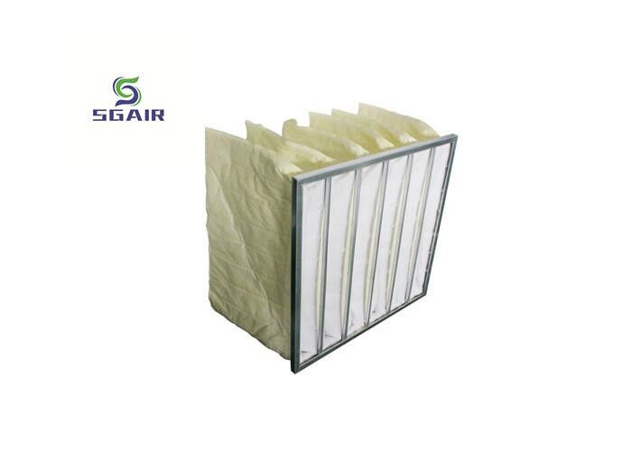 Filtro de ar de saco Hepa de cor metálica com tira de compressão GI galvanizada