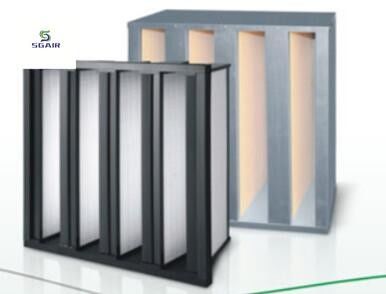 Área de filtragem extensivel de filtro combinado de eficiência média / HEPA com filtro binário
